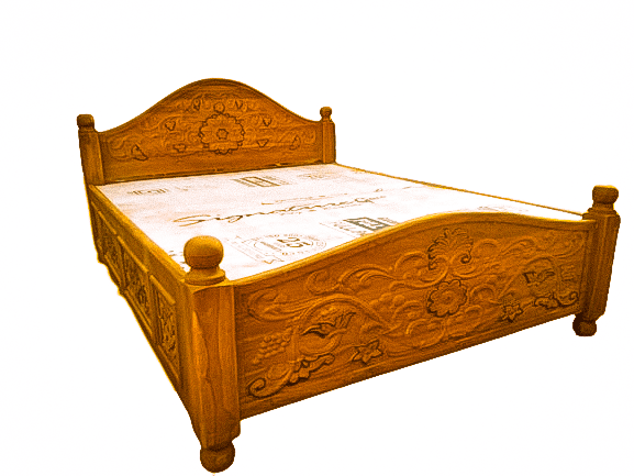 Premium Sagwan Teak Wood Bed | Durable & Elegant Bedroom Furniture